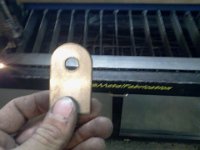 2014-10-03 20.42.09  A brake line mount tab with a 3/8" cut hole.  Cut .025 over for clearance.